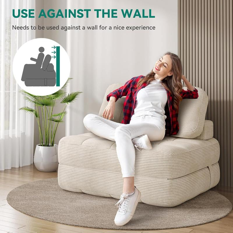 Yitahome 2-In-1 Foldable Sofa Bed, Super Comfy Chair Bed, with Pillow Foldable Mattress, with Support, Space Saver for Living Room, Bedroom, Guests