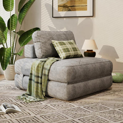 Yitahome 2-In-1 Foldable Sofa Bed, Super Comfy Chair Bed, with Pillow Foldable Mattress, with Support, Space Saver for Living Room, Bedroom, Guests