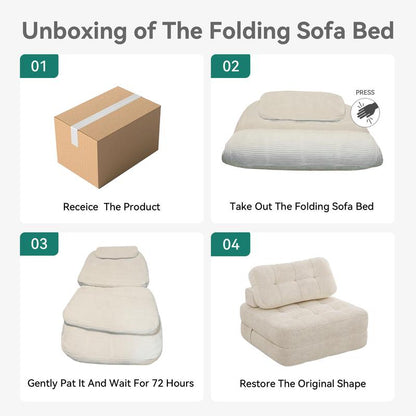 Yitahome 2-In-1 Foldable Sofa Bed, Super Comfy Chair Bed, with Pillow Foldable Mattress, with Support, Space Saver for Living Room, Bedroom, Guests